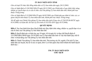 Quyết định 27/2009/QĐ-UBND chức năng nhiệm vụ Văn phòng UBND Bình Dương