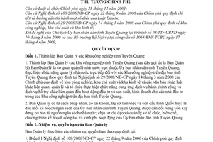 Quyết định 599/QĐ-TTg thành lập Ban quản lý khu công nghiệp tỉnh Tuyên Quang