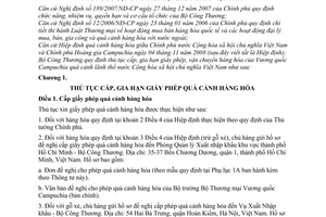 Thông tư 08/2009/TT-BCT quá cảnh hàng hóa Vương quốc Campuchia qua lãnh thổ Việt Nam