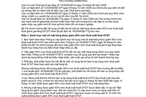 Thông tư 91/2009/TT-BTC danh mục bổ sung mặt hàng được giảm 50% mức thuế suất giá trị gia tăng hướng dẫn Quyết định 16/2009/QĐ-TTg