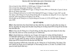 Quyết định 17/2009/QĐ-UBND Quy định khu vực xin giấy phép xây dựng thủ tục cấp phép xây dựng trạm thu phát sóng thông tin di động BTS tỉnh Đắk Lắk