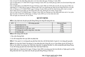 Quyết định 08/2009/QĐ-UBND quy định phí qua phà Hưng Phong thuộc Xí nghiệp phà Bến Tre