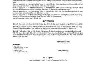 Quyết định 555/QĐ-BHXH quy định cấp, quản lý sử dụng sổ bảo hiểm xã hội