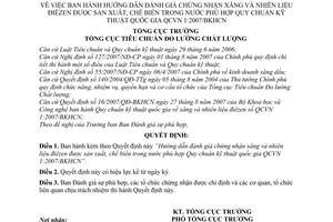 Quyết định 656/QĐ-TĐC đánh giá chứng nhận xăng nhiên liệu điêzen sản xuất chế biến trong nước phù hợp Quy chuẩn kỹ thuật quốc gia QCVN 1-2007/BKHCN