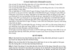 Quyết định 14/2009/QĐ-UBND quy định lập, thẩm định, phê duyệt quản lý quy hoạch xây dựng tỉnh Kiên Giang
