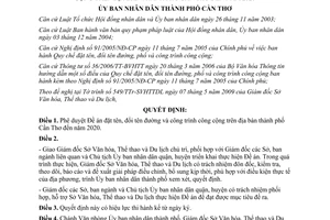 Quyết định 1500/QĐ-UBND 2009 đặt đổi tên đường công trình công cộng Cần Thơ