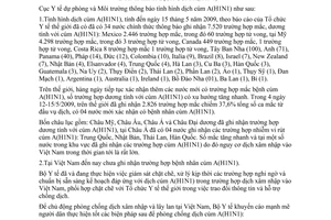 Thông báo 789/TB-DPMT tình hình dịch cúm A(H1N1)