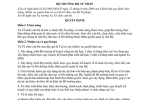 Quyết định 999/QĐ-BTP chức năng nhiệm vụ quyền hạn cơ cấu tổ chức Vụ Tổ chức cán bộ