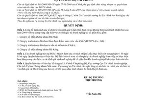 Quyết định 1007/QĐ-BTC công bố danh sách tổ chức tư vấn định giá bị đình chỉ cung cấp dịch vụ xác định giá trị doanh nghiệp cổ phần hóa