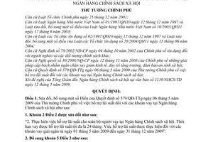 Quyết định 622/QĐ-TTg sửa đổi Quyết định 579/QĐ-TTg hỗ trợ lãi suất khoản vay Ngân hàng chính sách xã hội