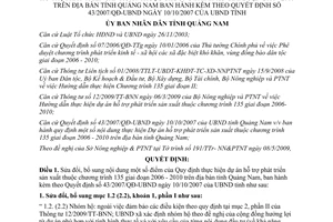 Quyết định 11/2009/QĐ-UBND thực hiện dự án hỗ trợ phát triển sản xuất Quảng Nam