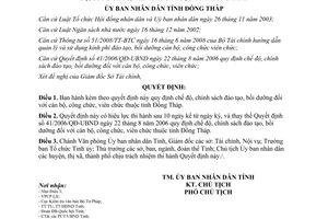 Quyết định 10/2009/QĐ-UBND chế độ chính sách đào tạo bồi dưỡng Cán bộ công chức