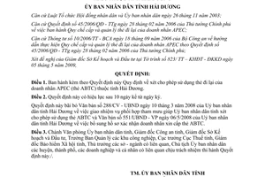 Quyết định 15/2009/QĐ-UBND cho phép sử dụng thẻ đi lại doanh nhân APEC (ABTC)