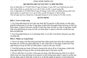 Quyết định 913/QĐ-BTNMT chức năng nhiệm vụ quyền hạn cơ cấu tổ chức Cục Công nghệ thông tin