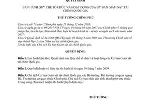 Quyết định 79/2009/QĐ-TTg quy chế tổ chức hoạt động Ủy ban Giám sát tài chính Quốc gia