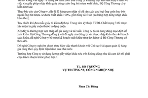 Công văn 3971/BCT-CNN  nhập khẩu giấy dùng cuộn ống hút nhựa xuất khẩu