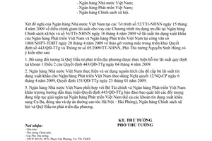 Công văn 670/TTg-KTTH thực hiện các Quyết định 131/QĐ-TTg và 443/QĐ-TTg