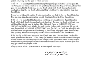 Công văn 2515/TCHQ-GSQL xử lý mất tờ khai hàng gia công