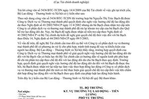 Công văn 1514/LĐTBXH-LĐTL tham gia ý kiến về kinh phí chi trả trợ cấp đối với lao động dôi dư