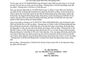 Công văn 1550/LĐTBXH-LĐTL hướng dẫn pháp luật lao động