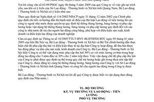 Công văn 1549/LĐTBXH-LĐTL hướng dẫn pháp luật lao động