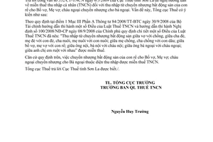 Công văn 1774/TCT-TNCN miễn thuế thu nhập cá nhân thu nhập từ chuyển nhượng bất động sản