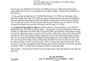 Công văn 1564/LĐTBXH-LĐTL trả trợ cấp thôi việc cho người lao động