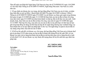 Công văn 3504/NHNN-CSTT thực hiện cơ chế hỗ trợ lãi suất