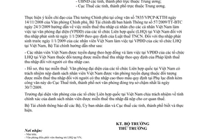 Công văn 7093/BTC-TCT thuế thu nhập người có thu nhập cao của cá nhân Việt Nam làm việc tại các Văn phòng đại diện của Liên hợp quốc tại VN