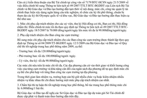 Công văn 4175/BGDĐT-KHTC hướng dẫn điều chỉnh mức chi kỳ thi tốt nghiệp