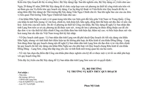 Công văn 30/BXD-KTQH lựa chọn phương án kiến trúc xây dựng Cổng cửa khẩu quốc tế Hữu Nghị