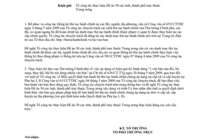 Công văn 78/CCTTHC thống kê thủ tục hành chính do Tổ công tác chuyên trách cải cách thủ tục hành chính