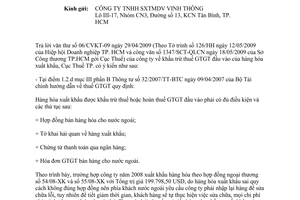 Công văn 4063/CT-TTHT khấu trừ thuế giá trị gia tăng đầu vào hàng hóa xuất