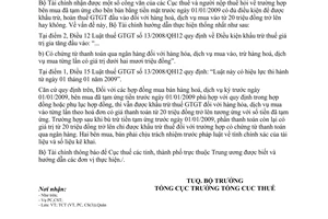 Công văn 7602/BTC-TCT  điều kiện khấu trừ thuế giá trị gia tăng