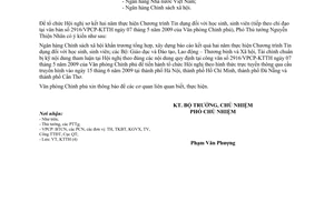 Công văn 3562/VPCP-KTTH  tổ chức Hội nghị sơ kết Chương trình Tín dụng đối với học sinh, sinh viên