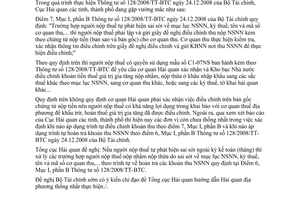 Công văn 3099/TCHQ-KTTT vướng mắc thực hiện Thông tư  128/2008/TT-BTC