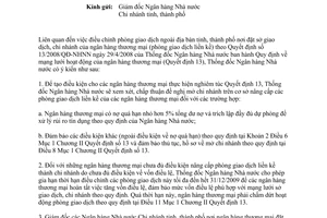 Công văn 3929/NHNN-CNH điều chỉnh phòng giao dịch liền kề của ngân hàng thương mại