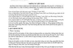 Thông tư liên tịch 08/2009/TTLT-BXD-BTC-BKHĐT-BNNPTNT-NHNN chính sách hỗ trợ hộ nghèo về nhà ở QĐ 167/2008/QĐ-TTg