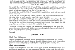 Thông tư liên tịch 95/2009/TTLT-BTC-BXD-BNN  hướng dẫn nguyên tắc, phương pháp xác định và thẩm quyền quyết định giá tiêu thụ nước sạch