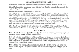 Quyết định 22/2009/QĐ-UB Quy định vị trí chức năng nhiệm vụ quyền hạn và của