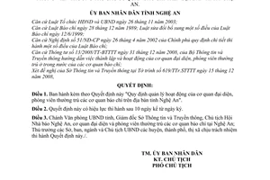 Quyết định 50/2009/QĐ-UBND quản lý hoạt động cơ quan đại diện, phóng viên thường trú trên địa bàn tỉnh Nghệ An