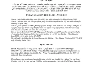 Quyết định 36/2009/QĐ-UBND sửa đổi khoản 3 điều 1 Quyết định 13/2007/QĐ-UBND