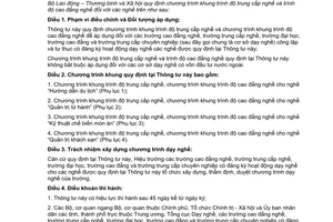 Thông tư 16/2009/TT-BLĐTBXH chương trình khung trình độ trung cấp cao đẳng nghề