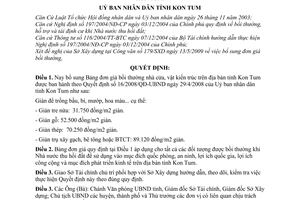 Quyết định 31/2009/QĐ-UBND  bổ sung Bảng đơn giá bồi thường nhà cửa vật kiến trúc trên địa bàn tỉnh Kon Tum