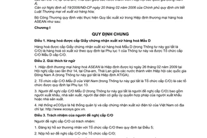 Thông tư 12/2009/TT-BCT quy tắc xuất xứ Hiệp định thương mại hàng hoá Asean