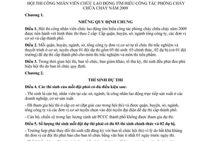 Quy chế 3847/HĐ-BHLĐ hội thi công nhân viên chức lao động tìm hiểu công tác phòng cháy chữa cháy năm 2009