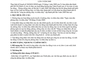Kế hoạch 3846/HĐ-BHLĐ hội thi “Công tác phòng cháy chữa cháy” cấp thành lần I 2009
