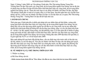 Thông báo 164/TB-VPCP kết luận Phó Thủ tướng Hoàng Trung Hải Trưởng Ban chỉ đạo công trình dự án trọng điểm ngành giao thông vận tải