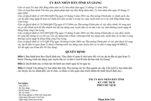 Quyết định 19/2009/QĐ-UBND Quy định quản lý nhà nước dự án đầu tư giai đoạn 2 Chương trình xây dựng cụm tuyến dân cư nhà ở vượt lũ tỉnh An Giang