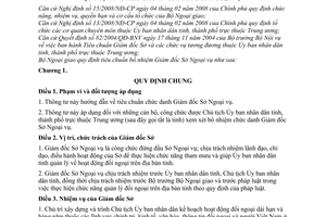 Thông tư 01/2009/TT-BNG tiêu chuẩn Giám đốc Sở Ngoại vụ